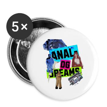 Analog Dreams – Retro Collage Design in 90s Style - Buttons large 2.2''/56 mm (5-pack) - white - Front