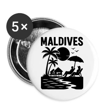 Malediven Maldives - Buttons large 2.2''/56 mm (5-pack) - white - Front