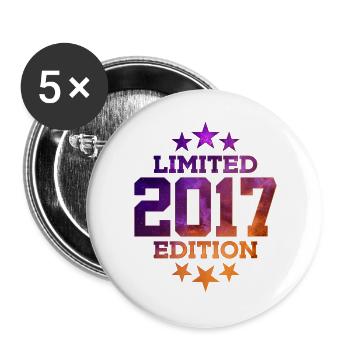 ÉDITION LIMITÉE 2017 9E ANNIVERSAIRE - Lot de 5 grands badges (56 mm) - blanc - Devant
