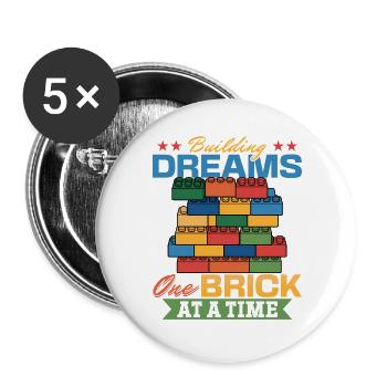 Building Blocks Kids Brick Builder - Buttons large 2.2''/56 mm (5-pack) - white - Front