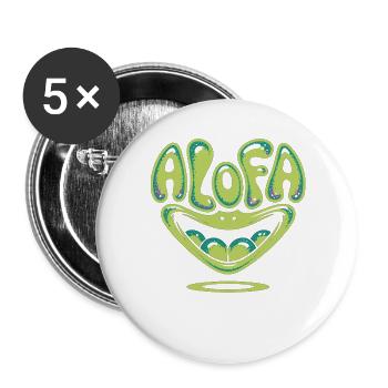 Chemise Alofa Cool Frog avec ambiance tropicale - Lot de 5 grands badges (56 mm) - blanc - Devant