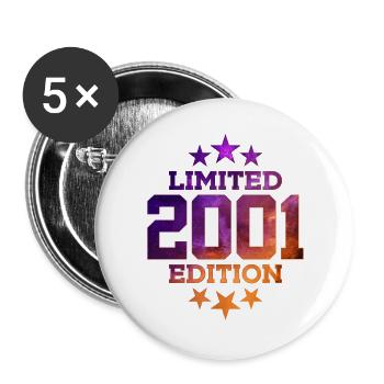 LIMITED EDITION 2001 25TH BIRTHDAY - Buttons large 2.2''/56 mm (5-pack) - white - Front