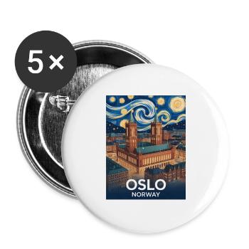 Oslo - Buttons groß 56 mm (5er Pack) - Weiß - Vorne