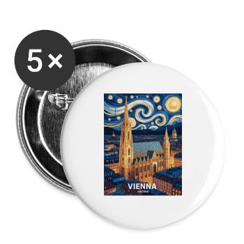 Wien - Buttons groß 56 mm (5er Pack) - Weiß - Vorne