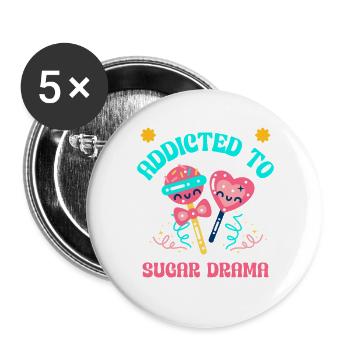 Candy Lover Fashion Sugar Junkie Vibes - Buttons large 2.2''/56 mm (5-pack) - white - Front