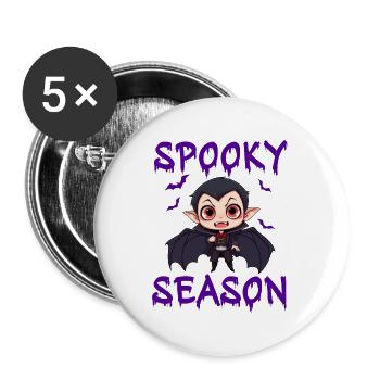 Vampire Halloween Dracula Bat - Buttons large 2.2''/56 mm (5-pack) - white - Front