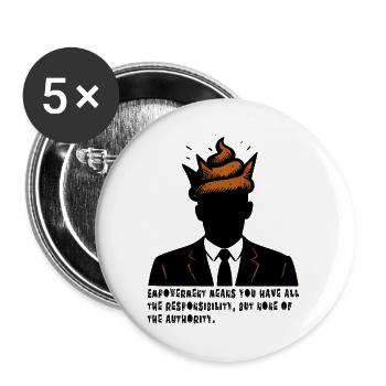 Leadershit Principles - Buttons groß 56 mm (5er Pack) - Weiß - Vorne