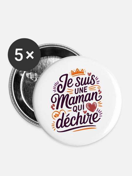 Ich bin eine Killer-Mutter - Buttons groß 56 mm (5er Pack) - Weiß