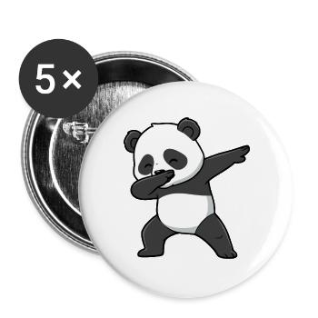 Dabbing Panda - Buttons large 2.2''/56 mm (5-pack) - white - Front