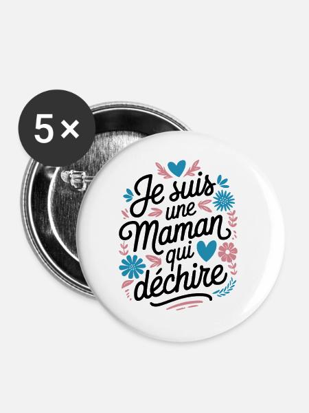 Ich bin eine Killer-Mutter - Buttons groß 56 mm (5er Pack) - Weiß