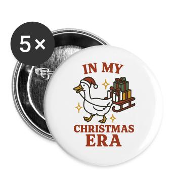 Weihnachtsgans in meiner Weihnachtsära Spaß - Buttons groß 56 mm (5er Pack) - Weiß - Vorne