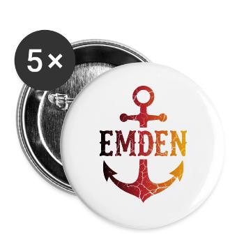 Anker Emden Nordsee - Buttons groß 56 mm (5er Pack) - Weiß - Vorne