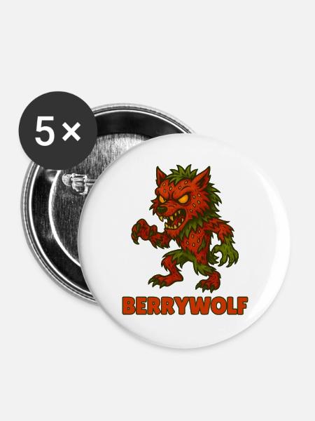Lustige Gemüse Monster – Halloween Spaß - Buttons groß 56 mm (5er Pack) - Weiß