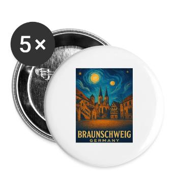 Brunswick Night Light City Motif - Buttons large 2.2''/56 mm (5-pack) - white - Front