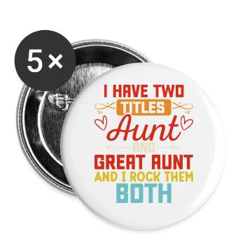 Tante Cadeau Meilleure Tante Du Monde - Lot de 5 grands badges (56 mm) - blanc - Devant