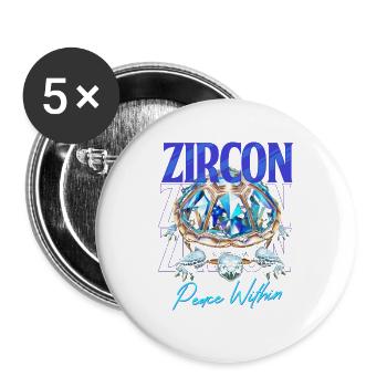 Birthstone Zircon December - Buttons large 2.2''/56 mm (5-pack) - white - Front