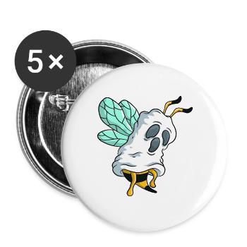 Geisterbiene Illustration - Buttons groß 56 mm (5er Pack) - Weiß - Vorne