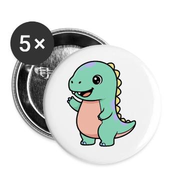 Doux petit dragon - Lot de 5 grands badges (56 mm) - blanc - Devant