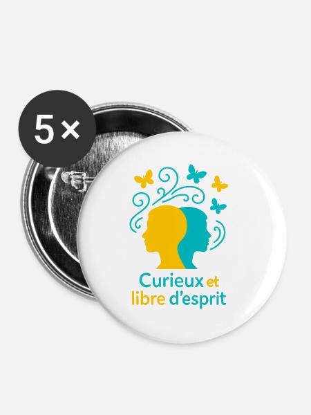 Zwillinge Sternzeichen - Astrologie - Buttons groß 56 mm (5er Pack) - Weiß
