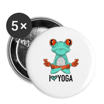 I love yoga - Buttons large 2.2''/56 mm (5-pack) - white - Front