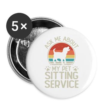 Dogs Dog Lover Dog Owner Gift - Buttons large 2.2''/56 mm (5-pack) - white - Front