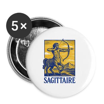 Sagittarius Star Sign - Astrology - Buttons large 2.2''/56 mm (5-pack) - white - Front
