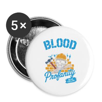 Blue Collar Worker Craft Construction Worker - Buttons large 2.2''/56 mm (5-pack) - white - Front