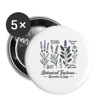 Teintures Végétales – Lavande & Sauge - Lot de 5 grands badges (56 mm) - blanc - Devant
