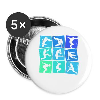 Parkour Sports extrêmes Parcouring Parcour Boys - Lot de 5 grands badges (56 mm) - blanc - Devant