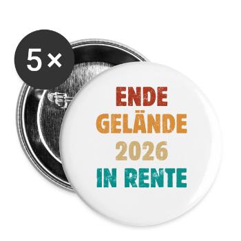 Ende Gelände 2026 dans Retraite - Retraite - Pension - Lot de 5 grands badges (56 mm) - blanc - Devant