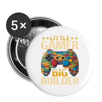 Building Blocks Gamer Gaming Brick Builder - Buttons large 2.2''/56 mm (5-pack) - white - Front