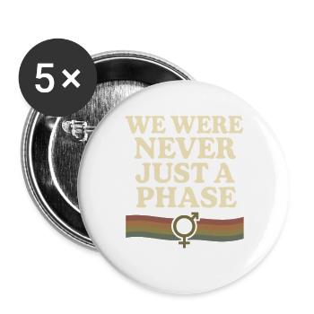 Groovy Pride Retro Égalité Queer Histoire - Lot de 5 grands badges (56 mm) - blanc - Devant