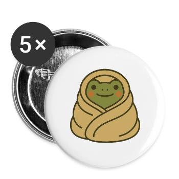 Eingekuschelter Frosch – Cozy Blanket Frog - Buttons groß 56 mm (5er Pack) - Weiß - Vorne