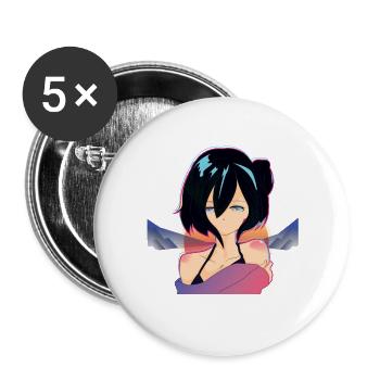 Sad Waifu Anime Girl Kawaii Otaku Anime Waifu - Buttons groß 56 mm (5er Pack) - Weiß - Vorne