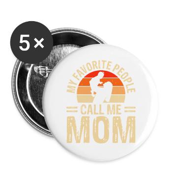 Mama Muttertag Geschenk Weihnachtsgeschenke   - Buttons groß 56 mm (5er Pack) - Weiß - Vorne