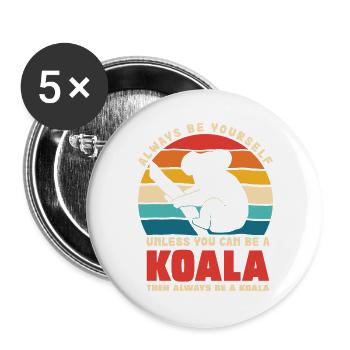 Koala Motto Retro Sunset - Buttons large 2.2''/56 mm (5-pack) - white - Front