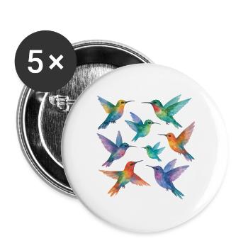 Bunte Kolibris in Aquarell – Leichtigkeit & Farbe - Buttons groß 56 mm (5er Pack) - Weiß - Vorne