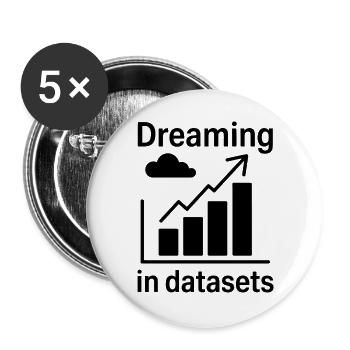 Data Analyst Saying Funny Data Analyst Gift - Buttons large 2.2''/56 mm (5-pack) - white - Front
