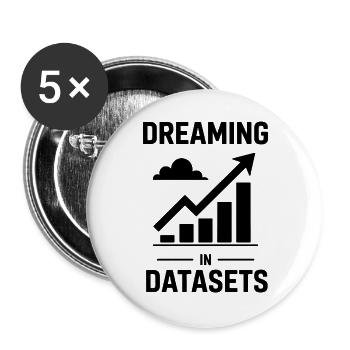 Data Analyst Saying Funny Data Analyst Gift - Buttons large 2.2''/56 mm (5-pack) - white - Front
