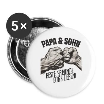 Papa et fils Friends For Life Chemise - Lot de 5 grands badges (56 mm) - blanc - Devant