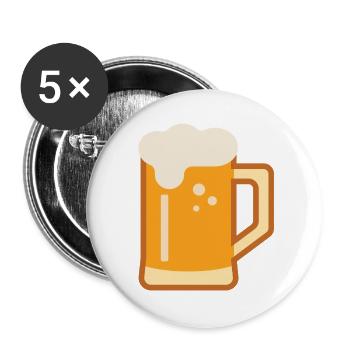 Beer Glass Illustration in Minimal Style - Buttons large 2.2''/56 mm (5-pack) - white - Front