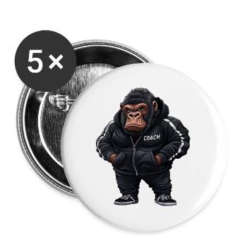 Gorilla Coach - Buttons large 2.2''/56 mm (5-pack) - white - Front