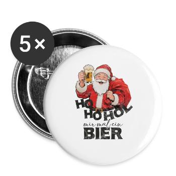 Santa says get me a beer - Buttons large 2.2''/56 mm (5-pack) - white - Front