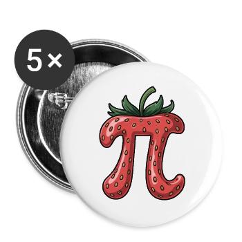 Fraise - Lot de 5 grands badges (56 mm) - blanc - Devant