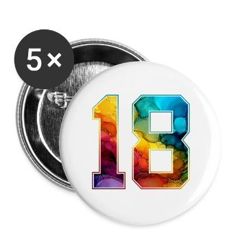 NO. 18 NUMBER 18 COLLEGE 18TH BIRTHDAY - Buttons large 2.2''/56 mm (5-pack) - white - Front