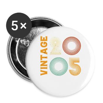 Cadeau d'anniversaire né en 2005 Légende Vintage - Lot de 5 grands badges (56 mm) - blanc - Devant