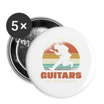 Guitars Are Importanter Retro - Buttons large 2.2''/56 mm (5-pack) - white - Front