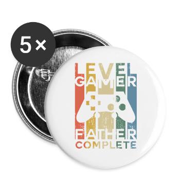 Gamer Gaming Father Father's Day Saying Gaming Dad - Buttons large 2.2''/56 mm (5-pack) - white - Front