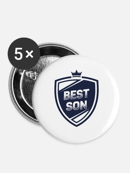 Best Son Shield - Buttons groß 56 mm (5er Pack) - Weiß