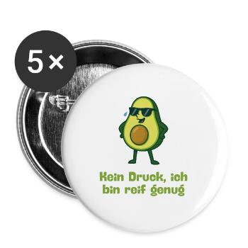 Avocado no print ripe enough - Buttons large 2.2''/56 mm (5-pack) - white - Front